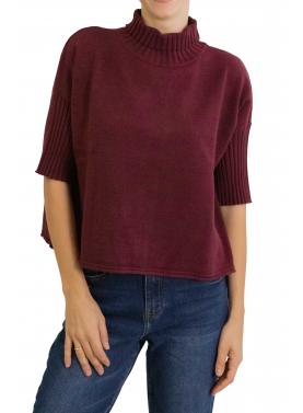 Maglione collo alto mezza manica 